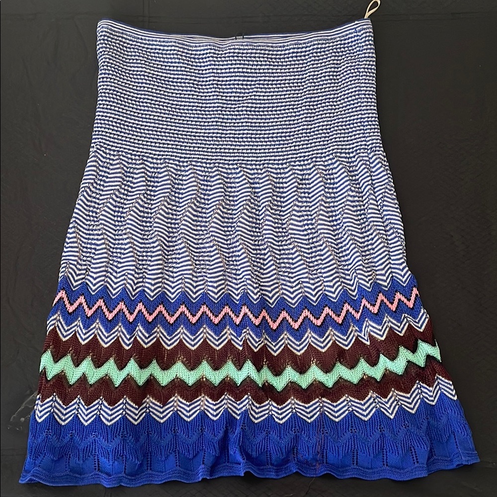 Multicolor Chevron Knit Skirt